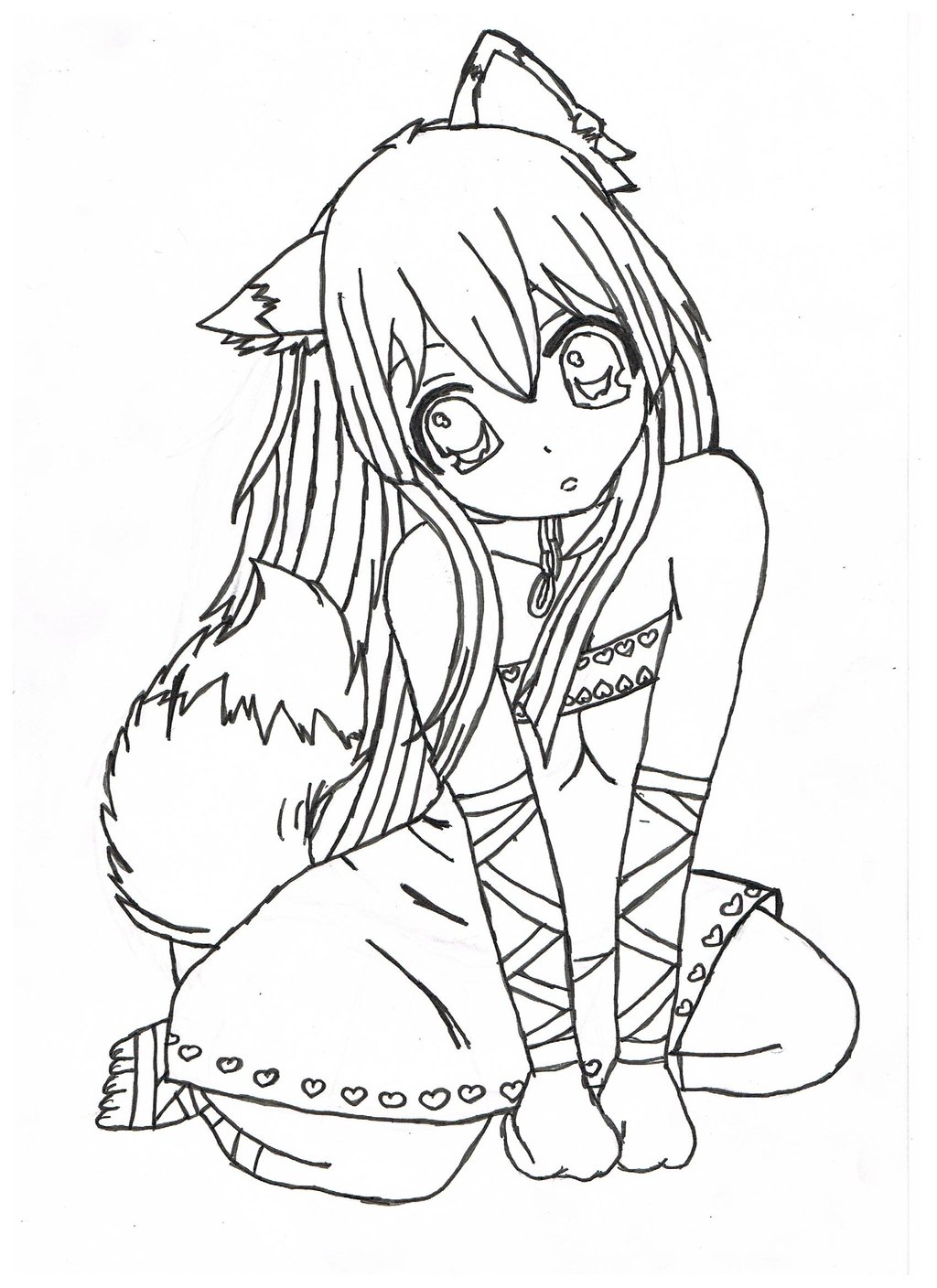 1024x1408 Nice Brilliant Anime Girl Coloring Pages Free Coloring Pages