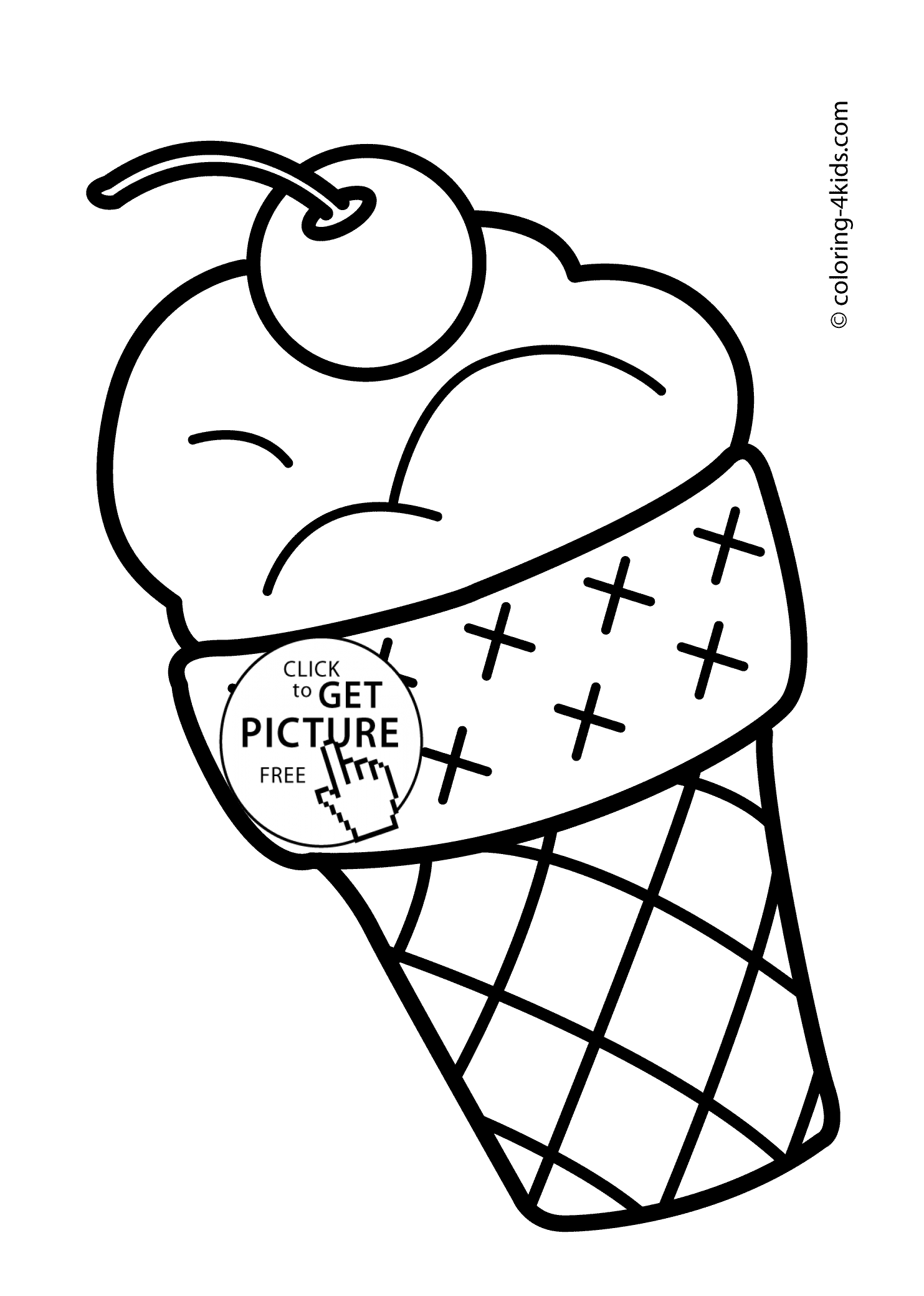 1483x2079 Summer Coloring Pages With Ice Cream For Kids, Seasons Coloring