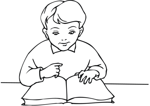 480x339 School Boy Reading A Book Coloring Page Free Printable Coloring
