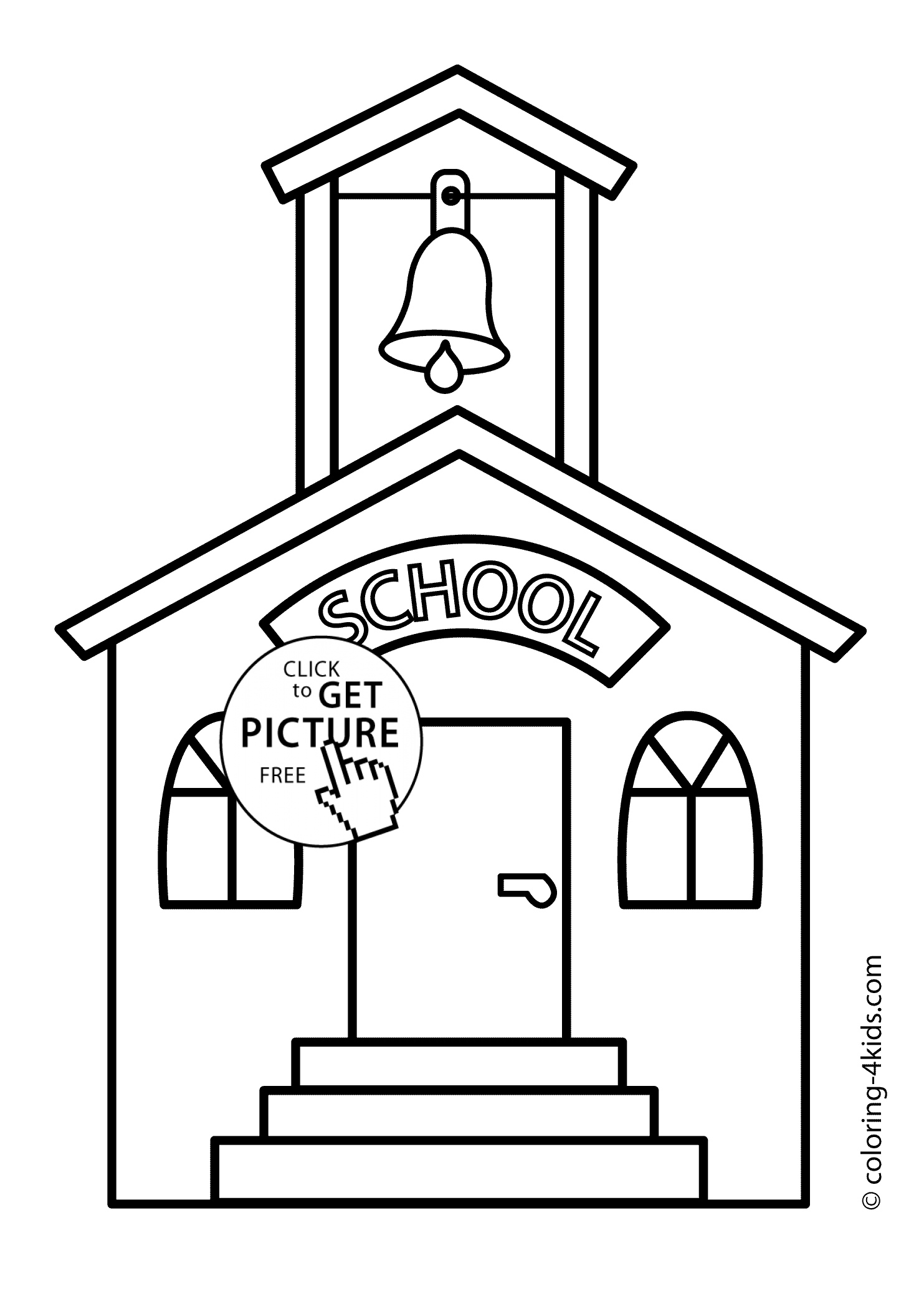 1483x2079 School Building Coloring Pages