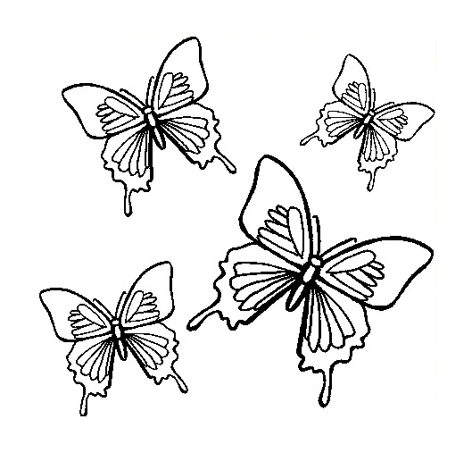 529x516 Free Butterfly Coloring Pages 4 Butterflies Flight