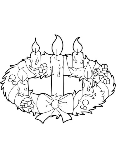 371x480 Advent Wreath And Candles Coloring Page Free Printable Coloring