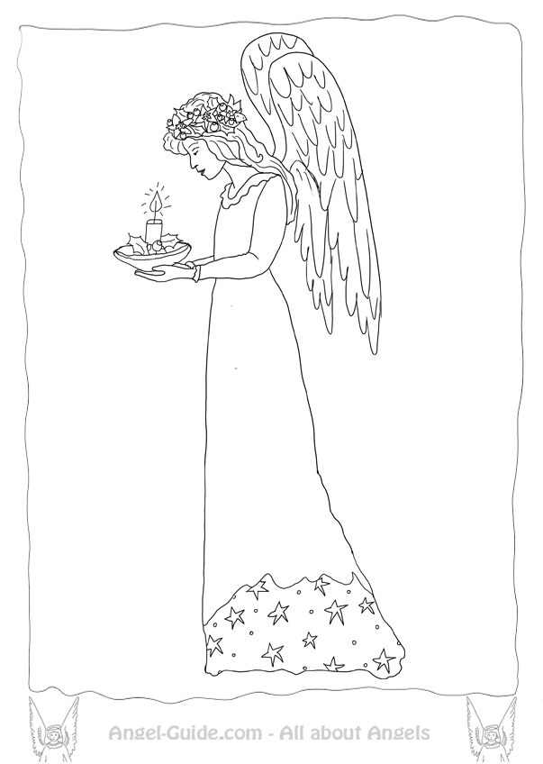 603x848 Coloring Pages Angels Christmas Candle Light From Our Christmas