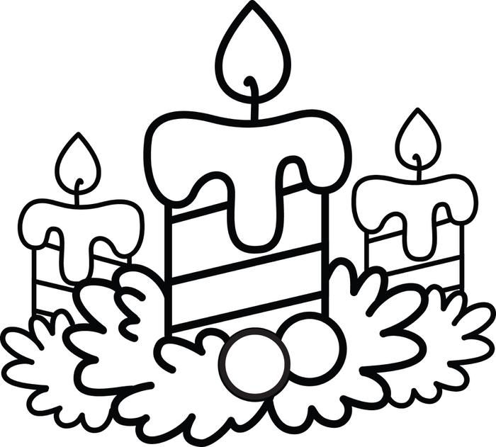 700x631 Christmas Candles Coloring Pages Free Printable Christmas Candles