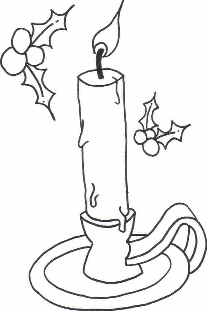 671x1008 Candle Coloring Page