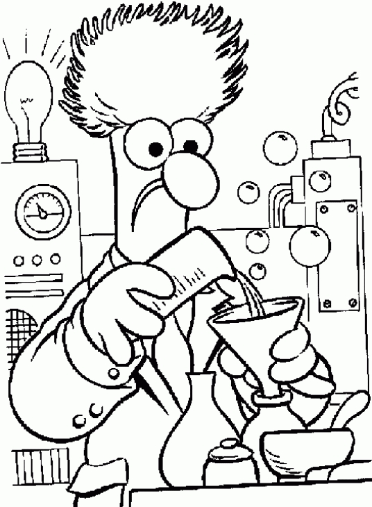 536x730 A Scientist Working In His Lab In Science Coloring Page Fun