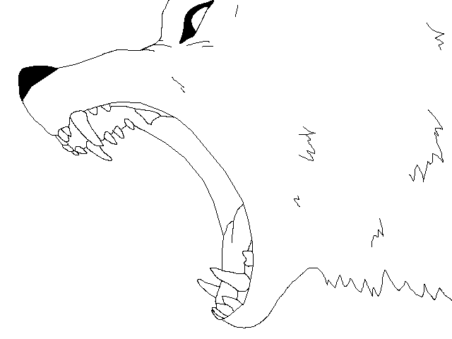 640x480 Wolf Lineart