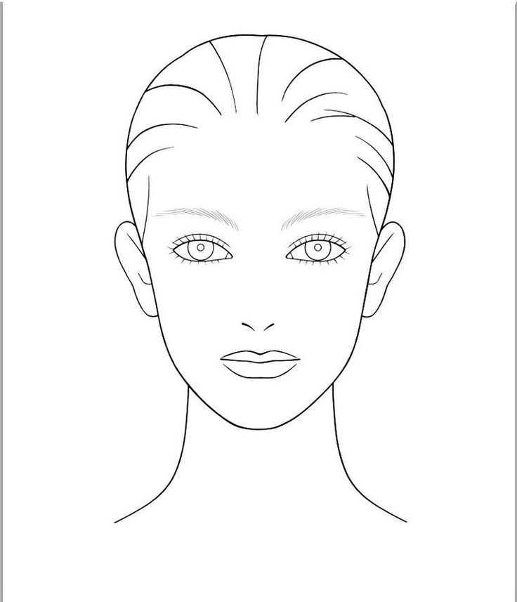 736x857 Blank Face Template For Hair And Makeup Foundation Of Your Choice