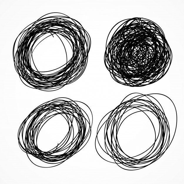 626x626 Hand Drawn Circle Scribble Set Vector Free Download