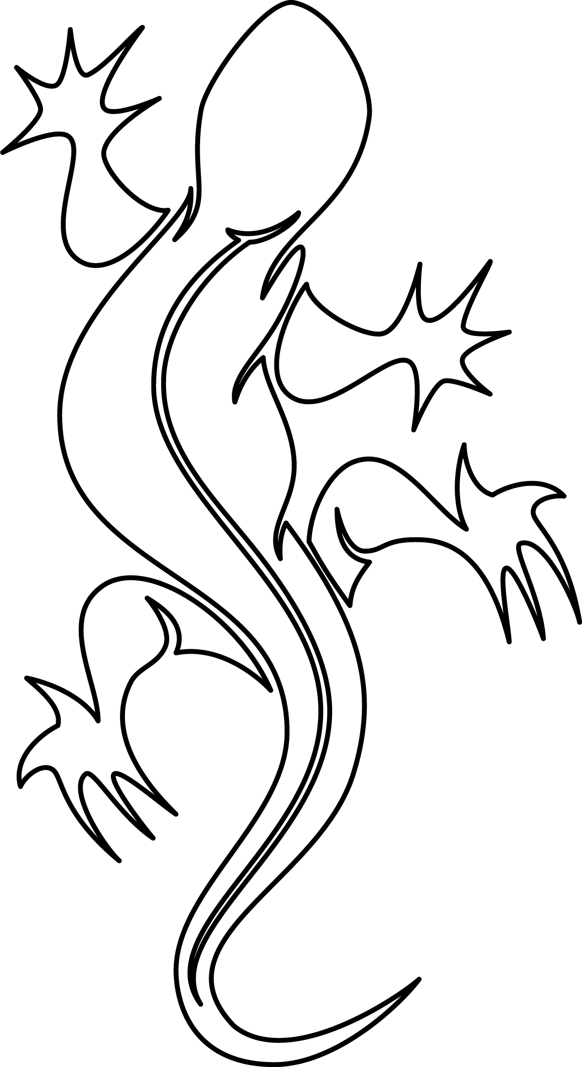 1160x2125 Drawn Lizard Clipart Black And White