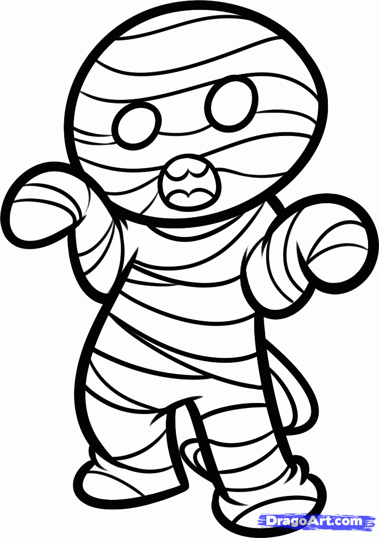 756x1072 How To Draw A Halloween Mummy, Step By Step, Halloween, Seasonal
