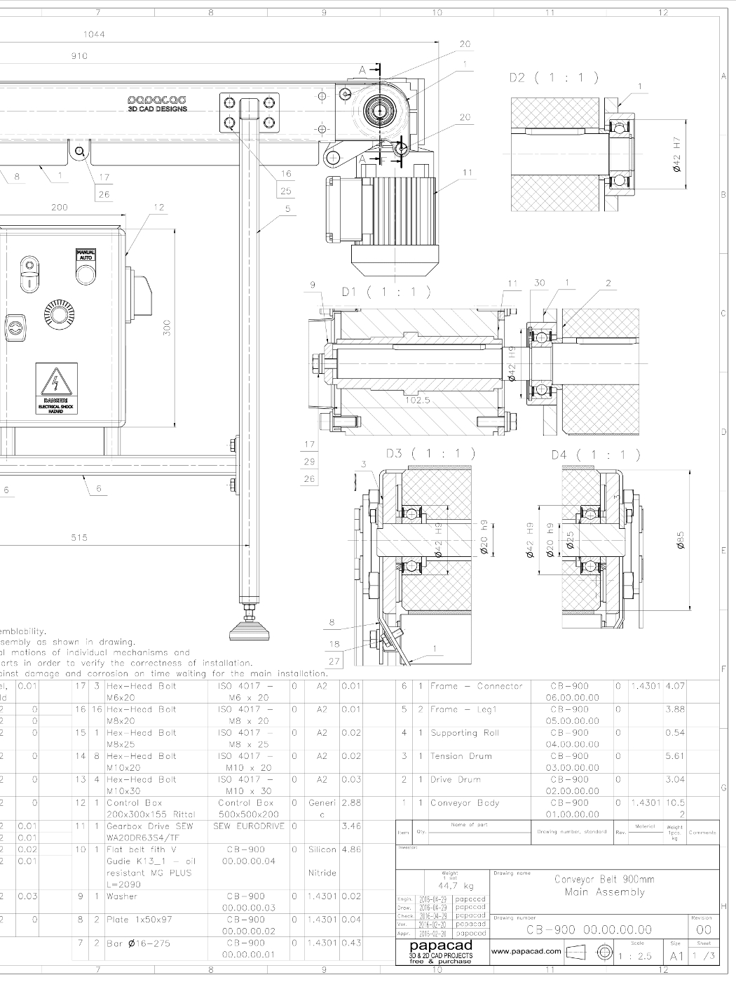 1050x1400 Belt Conveyor Design