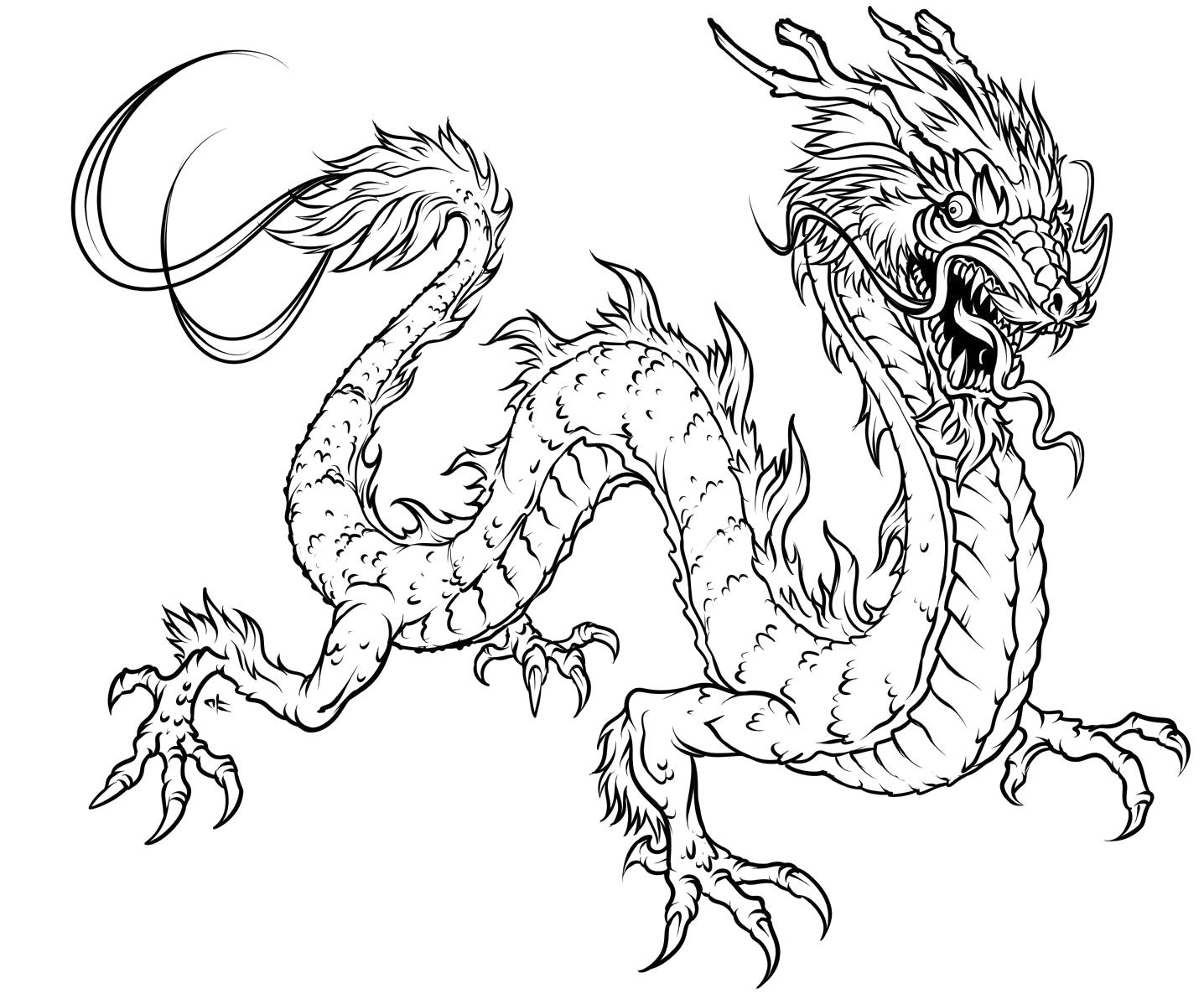 1436x1192 Dragon Coloring Pages For Adults To Download And Print For Free