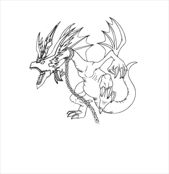 585x600 Dragon Drawing Template Free Pdf Documents Download! Free