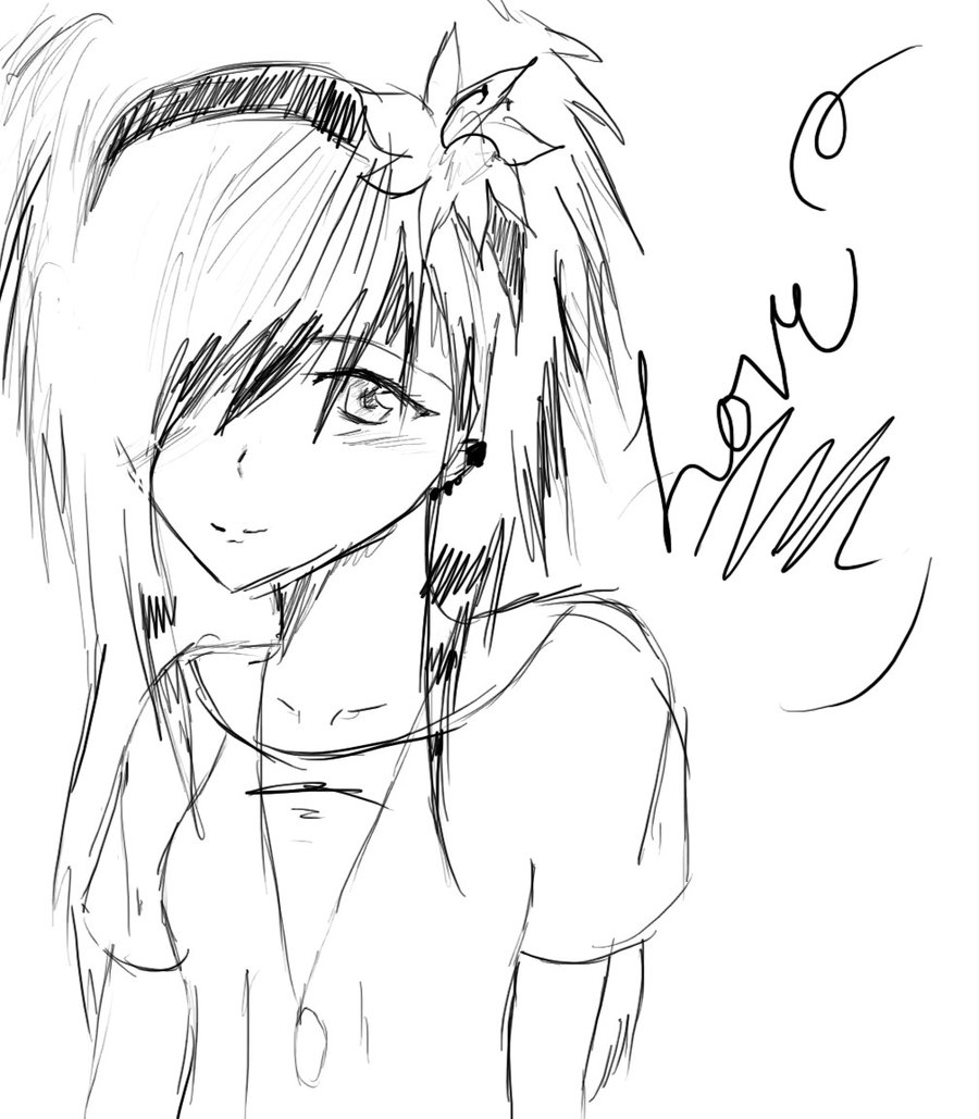 900x1029 Easy Anime Drawings Emo Love Sketch By ~thelovelyproblem