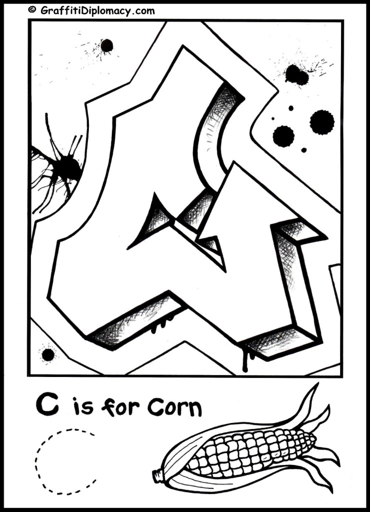 741x1024 G Is For Graffiti Alphabet Coloring Book Free Coloring Page