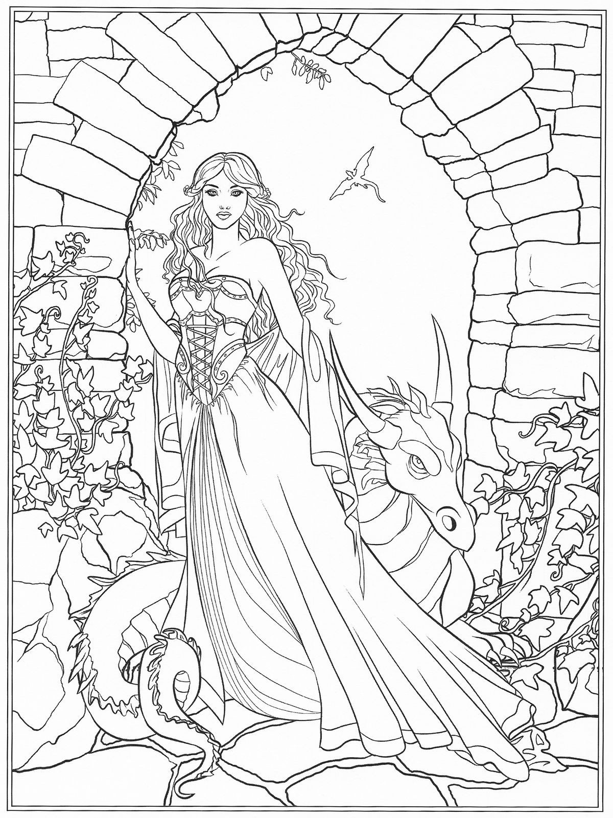1200x1601 Free Coloring Page Coloring Adult Arianrhod Celtic Goddess