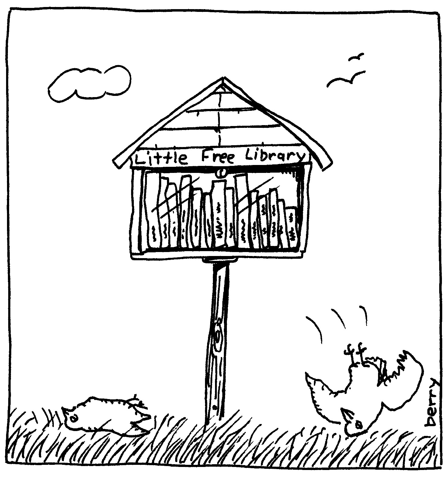 1473x1567 Berry Cartoons Little Free Library Cartoon