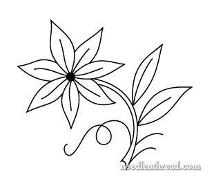 310x269 Free Hand Embroidery Pattern Single Flower