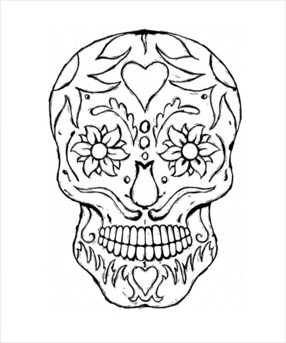 585x700 Skull Drawing Template Free Pdf Documents Download! Free
