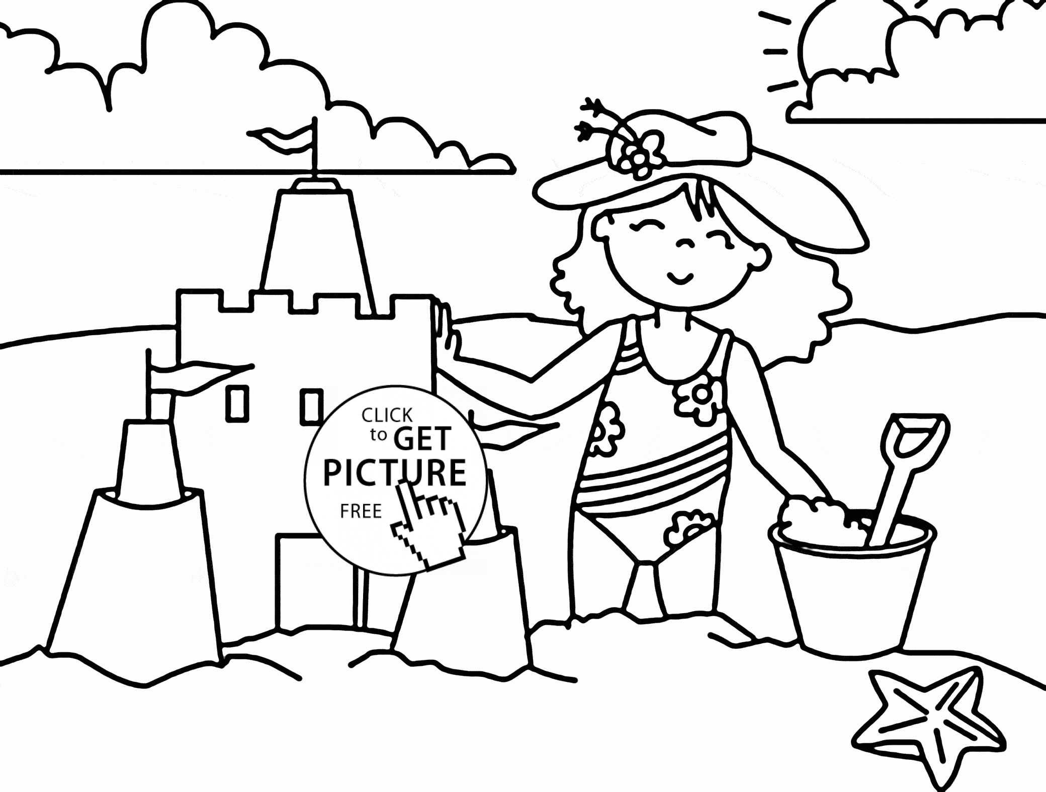 2080x1576 Fun Summer Beach Coloring Page For Kids, Seasons Coloring Pages