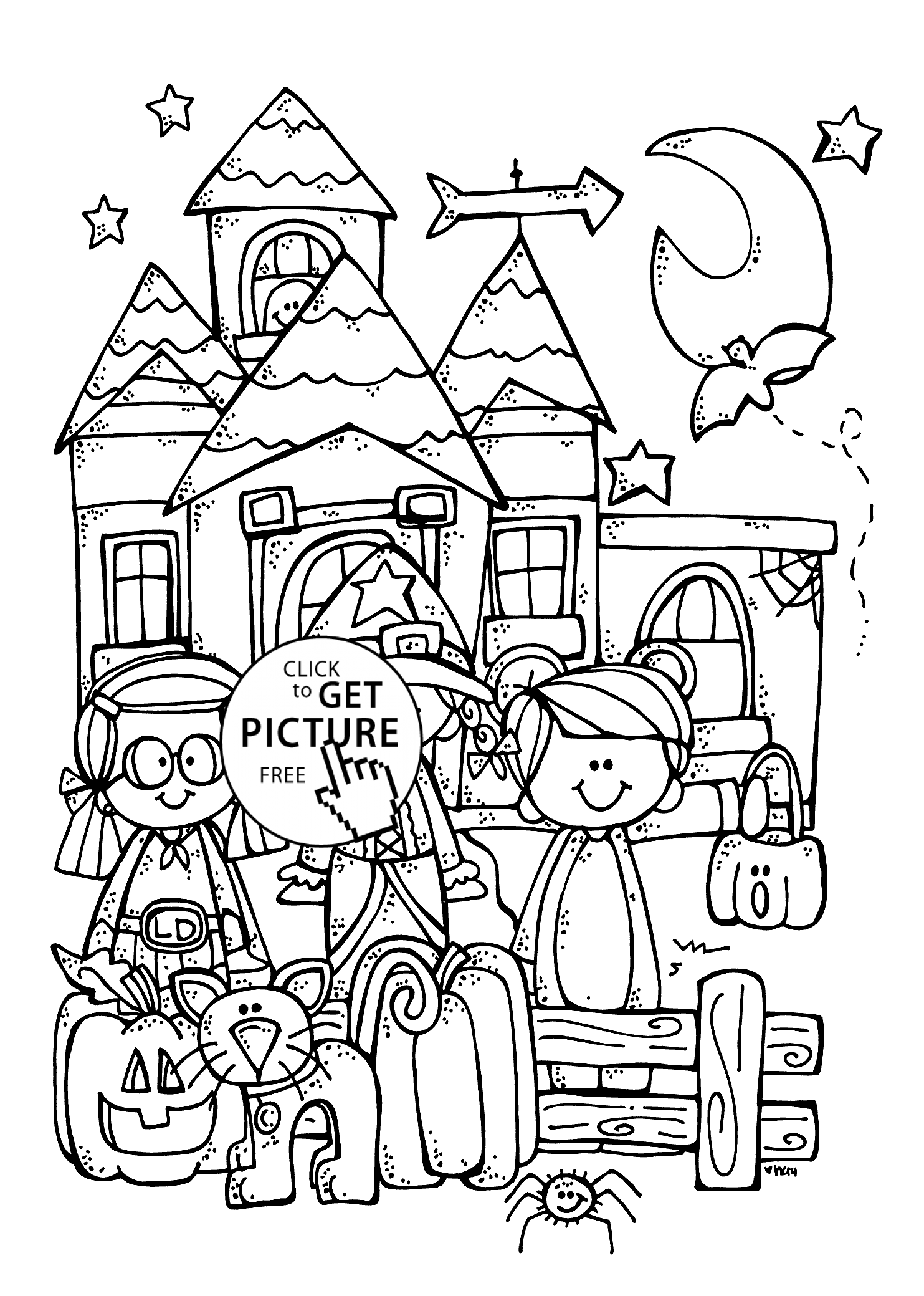 1483x2079 Funny Kids And Halloween Coloring Page For Kids, Printable Free