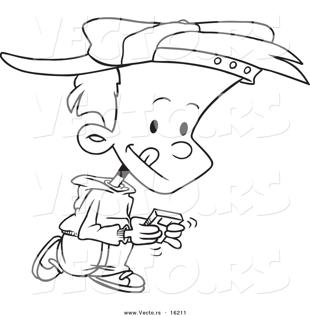 1024x1044 Vector Of A Cartoon Boy Walking And Playing A Video Game