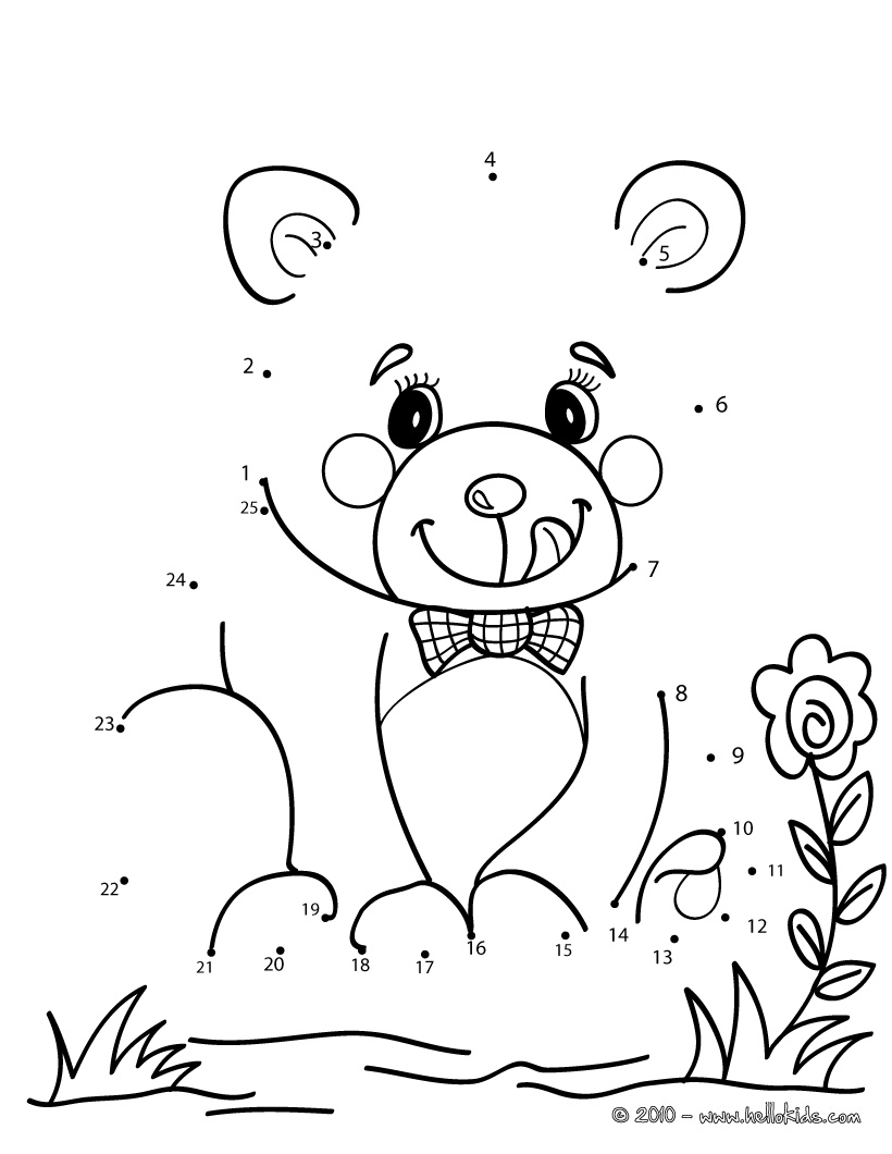 820x1060 Teddy Bear Dot To Dot Game Printable Connect The Dots Game