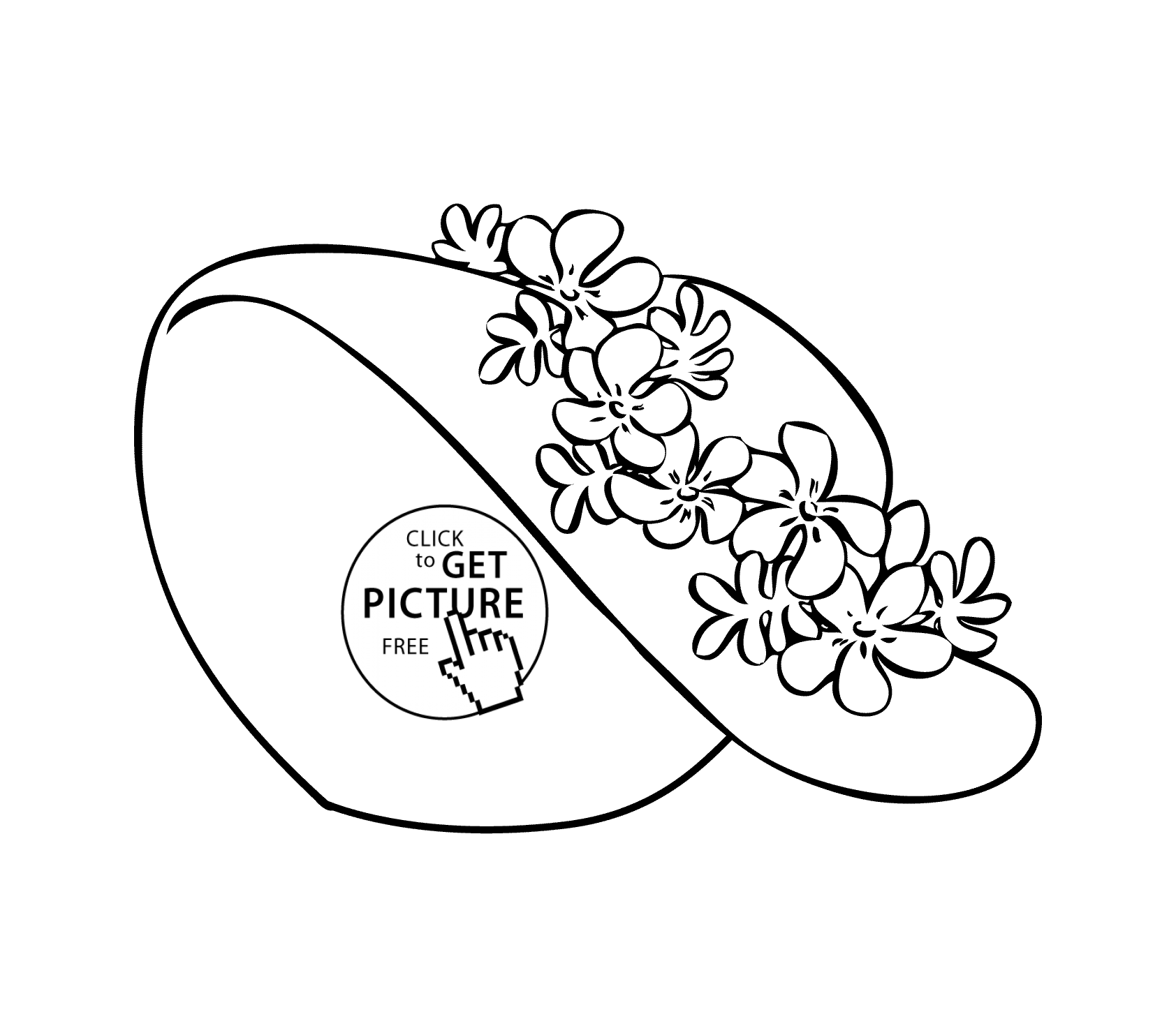 1684x1483 Pretty Summer Hat Coloring Page For Girls, Printable Free