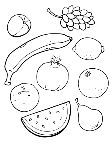 392x507 Printable Fruit Coloring Page. Free Pdf Download