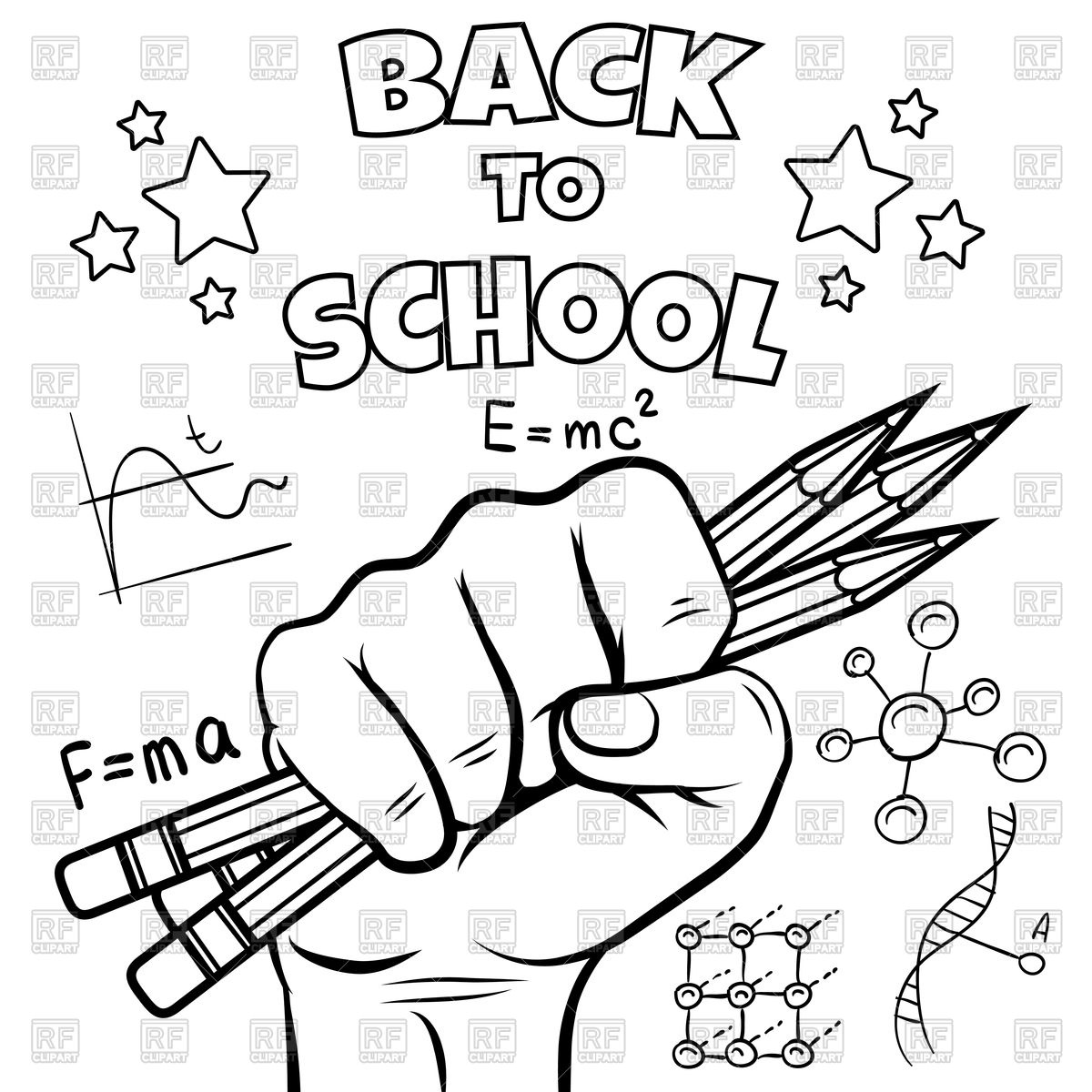 1200x1200 Back To School Coloring Page Royalty Free Vector Clip Art Image