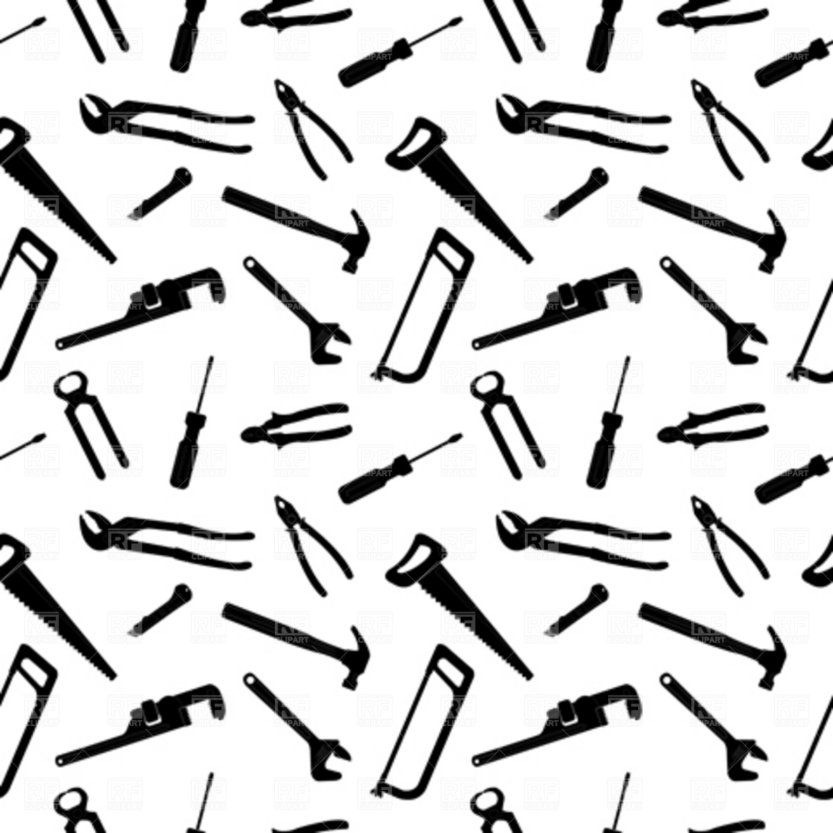 1200x1200 Tools Pattern Royalty Free Vector Clip Art Image