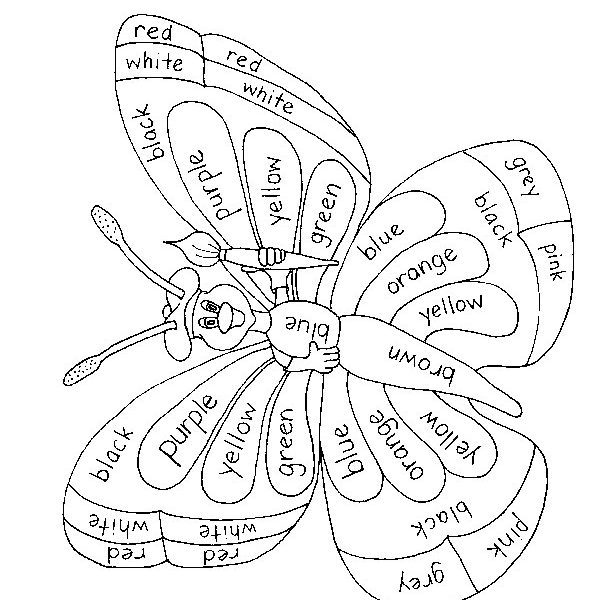 595x600 Colors Coloring Pages Printable Butterfly Printable Worksheet