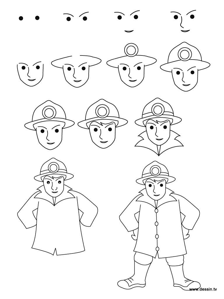 768x1024 Drawing Fireman