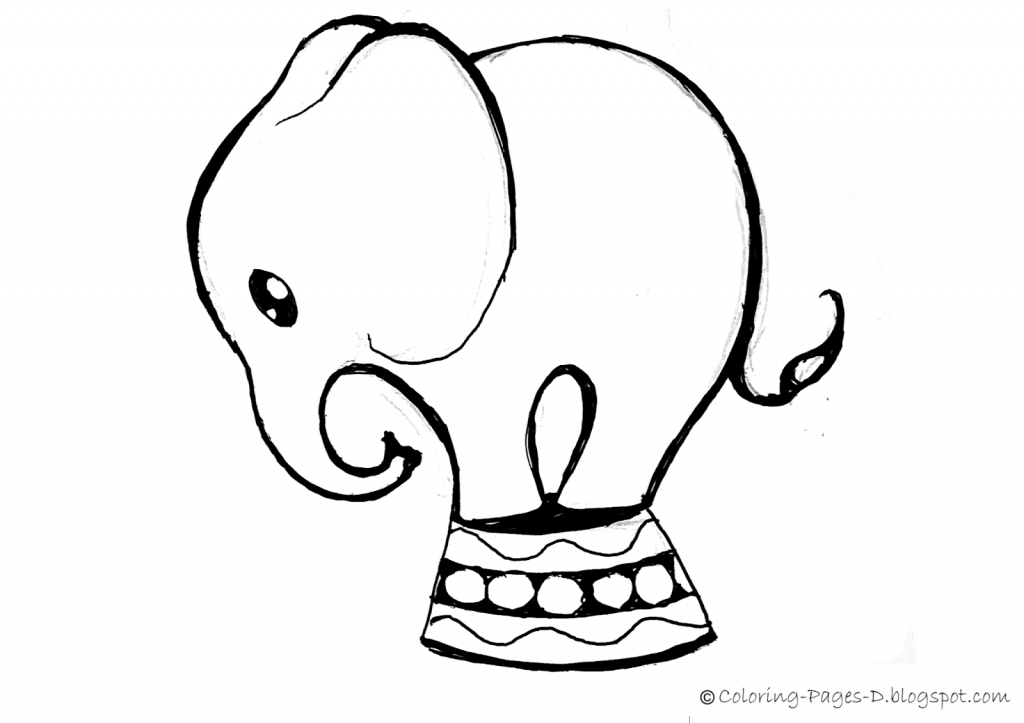 1024x723 Easy Elephant Drawing Standing Elephant Easy Drawing How To Draw