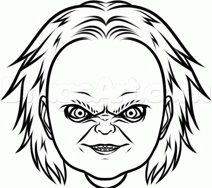 702x622 How To Draw Chucky Easy, Step By Step, Movies, Pop Culture, Free