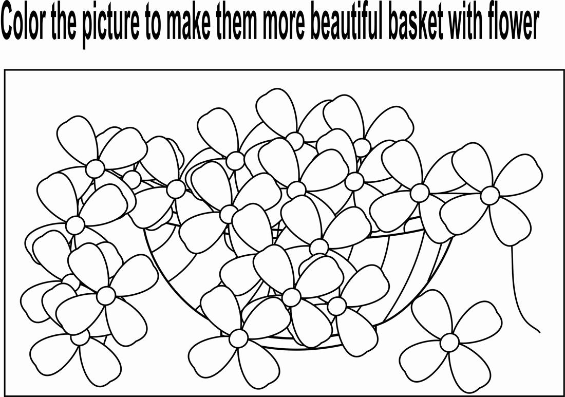 1100x773 Basket Of Flower Drawings Easy Drawing Of Basket Of Flowers Free