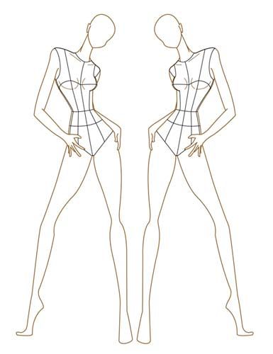 385x500 Fashion Croquis Templates