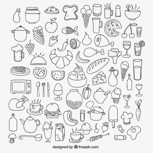 626x626 Icons Of Sketchy Food Vector Free Download