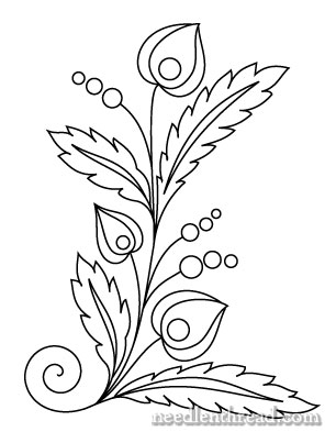 Free Hand Embroidery Pattern: Exuberant Flower –