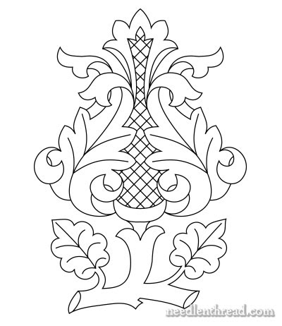 400x462 Free Hand Embroidery Pattern Rococo Bud From The Fabulous Mary