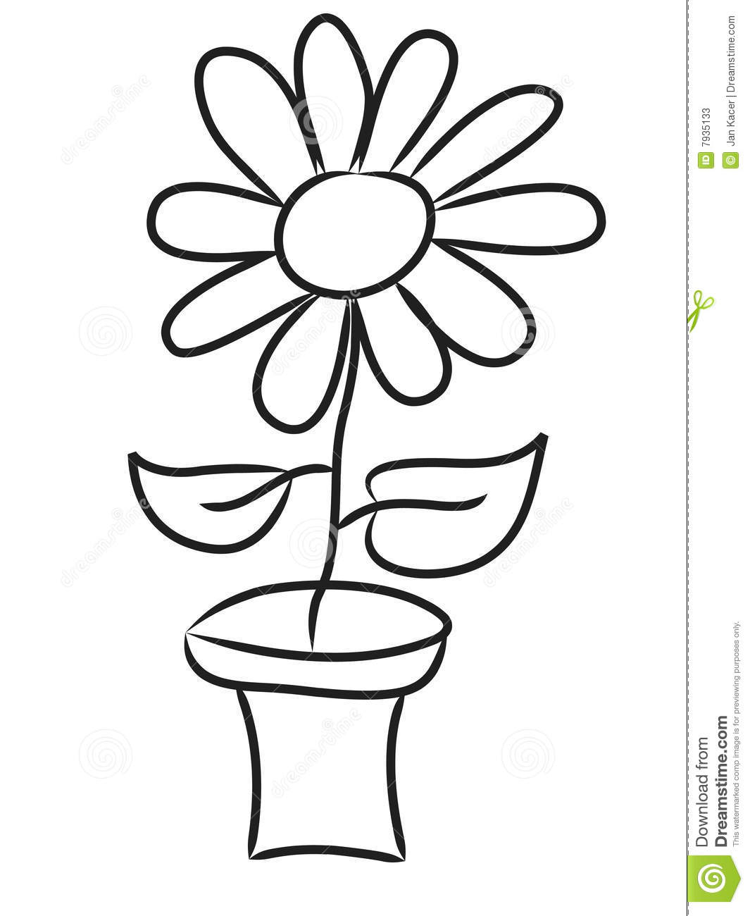 1065x1300 Flower Pot Drawing Free Hand Draw Flowers Stock Illustration