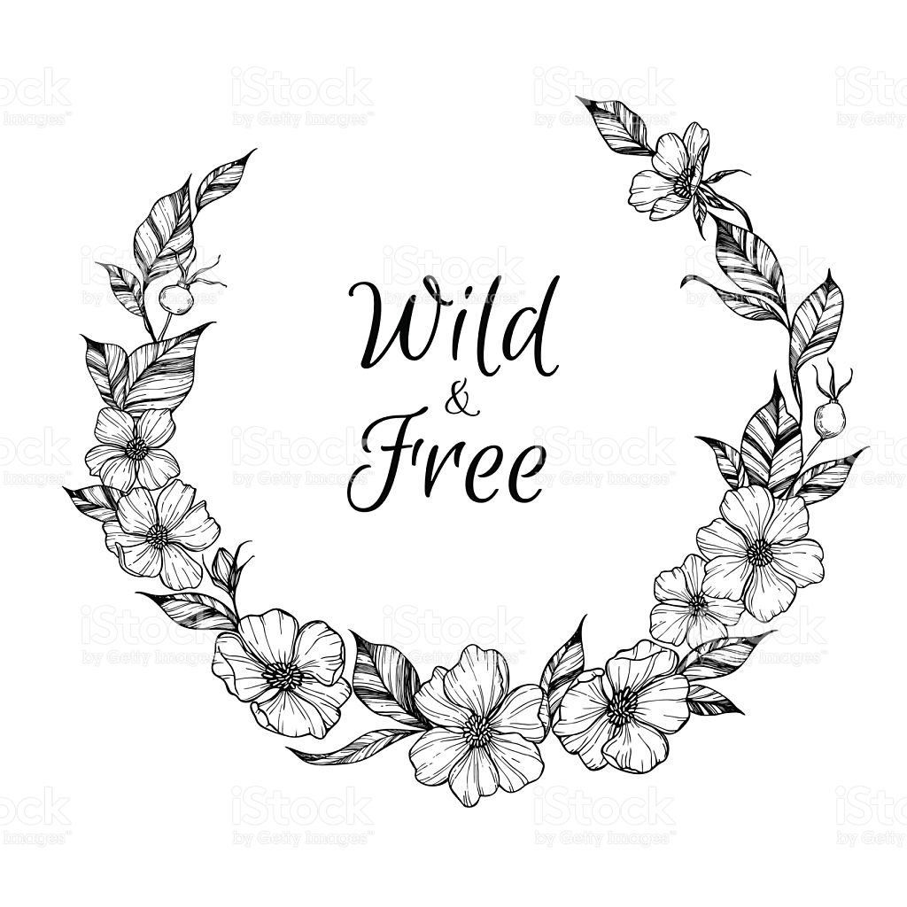 1024x1024 Hand Drawn Vector Illustration Wreath Flowers And Leaves Hand Id Adult