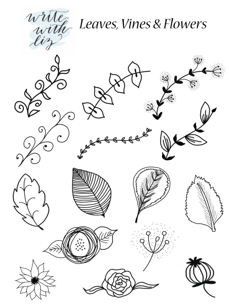 768x1024 Free Printable Hand Drawn Accents Free Printable, Leaves And Artwork