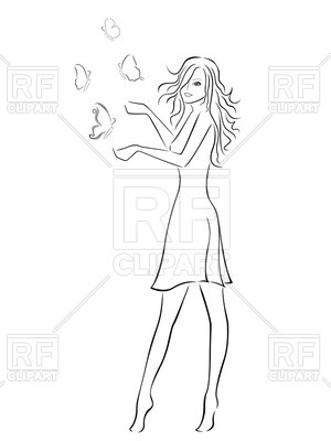 300x400 Beautiful Girl With Butterflies