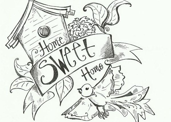 600x429 Collection Sweet Home Drawing Photos,