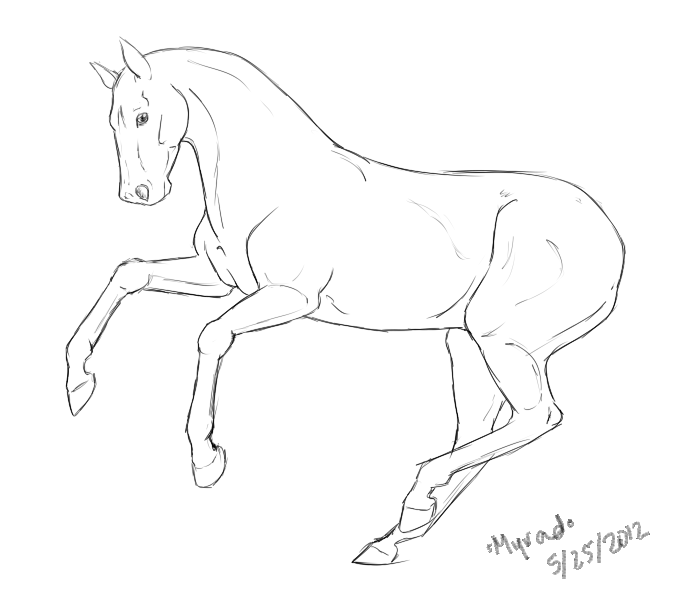 684x607 Canter Free Horse Lineart By Myrad