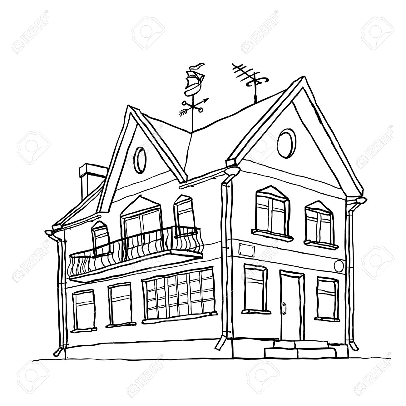 1300x1300 House Drawing Sketch