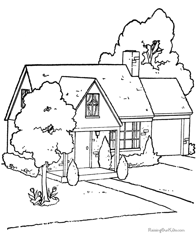 670x820 Houses To Color And Print For Adults Free Printable House