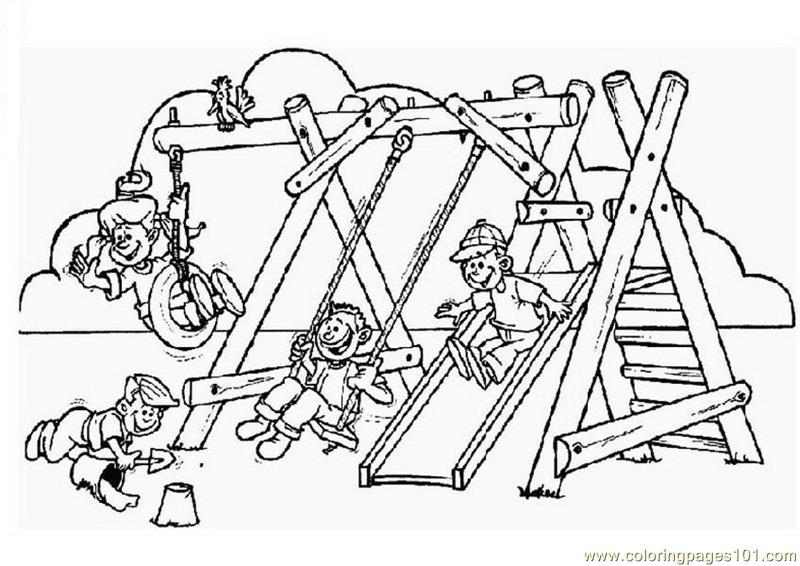 800x566 Children Enjoying Games Coloring Page